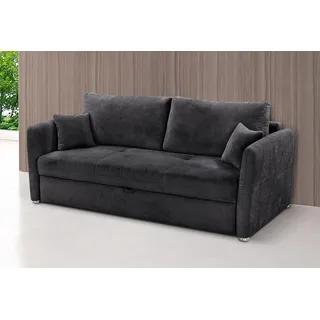 Jockenhöfer Schlafcouch Mikrofaser 2-Sitzer Schwarz
