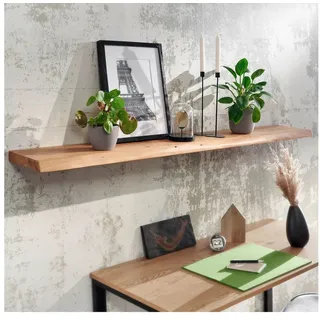 FineBuy Wandregal 160 cm x 4 cm x 26 cm Braun
