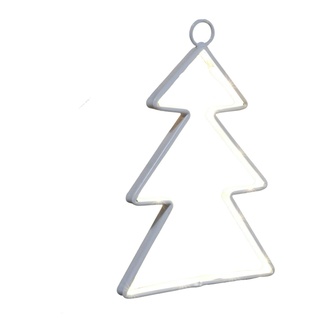 Weihnachtsbaum mit LED Beleuchtung Weihnachtsdekoration aus Metall in Weiß