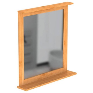 Carryhome Badezimmerspiegel, Holz, Bambus, 67.0x70.0x11.0 cm, Badezimmer, Badezimmerspiegel, Badspiegel