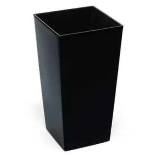 Tymar Blumentopf, Pflanzkübel, Übertopf, Blumenkübel aus Kunststoff, Gross, Quadrat, Hoch, Glanz, Garten, Balkon, Terrasse, Haus (Schwarz Hoch, 14x14 cm)