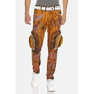 Cipo & Baxx Straight-Jeans DENIM bequeme Jeans in coolem Design, CD634 orange 42