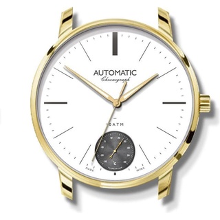 LW Collection Wanduhr Anthony Gold 50cm - Form Einer Armbanduhr - Große Industrielle Wanduhr Metall - Moderne Wanduhr - Leises Uhrwerk - Stille Uhr