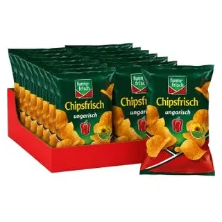 Funny-Frisch Chips Chipsfrisch ungarisch, Kartoffelchips, je 40 g, 12 Tüten