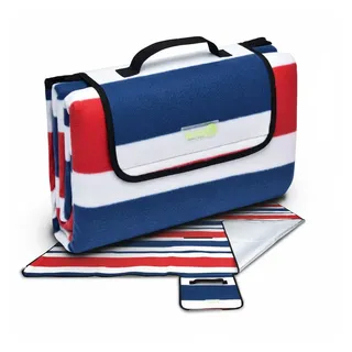 Beautissu Picknickdecke Blau 200 x 200 cm
