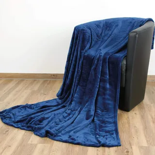 Bestlivings Kuscheldecke Celina 90x140 cm – weiche Sofadecke in Blau | 220g/m2 Mikrofaser, beidseitig gleich weich & flauschig – wärmend, leicht und vielseitig für Sofa, Couch, Bett und Reisen