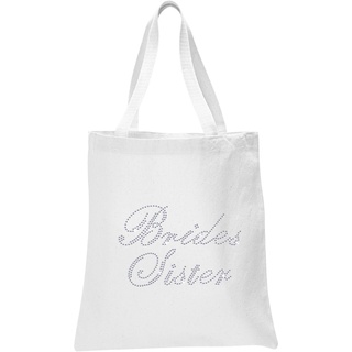 White Brides Sister Luxus Kristall Braut Tote Bag Hochzeit Party Geschenktasche Baumwolle