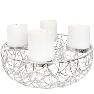 Edzard Adventskranz Milano (ø 34 cm), silberfarben, Edelstahl vernickelt,