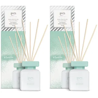 ipuro - Essentials Raumduft TIME to BE 100ml / Raumerfrischer mit Orange, Zitrone, Schwarze Johannisbeere, grüner Apfel, Pfingstrose, Maiglöckchen Duft Aroma/Diffuser mit Stäbchen/Lufterfrischer
