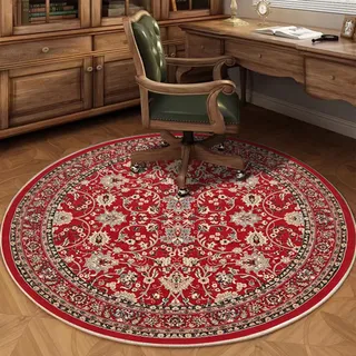 Viusneun Teppich, Rund Retro Boho Teppiche Weich rutschfest Waschbar Küchenteppich Teppich für Outdoor Büroräume Wohnzimmer Schlafzimmer (C,120cm)