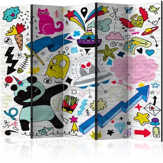 murando - Paravent Raumteiler Innen für Kinder 225x172 cm einseitig auf Vlies-Leinwand Bedruckt Trennwand Spanische Wand Sichtschutz Raumtrenner Home Office Kinderzimmer e-B-0037-z-c