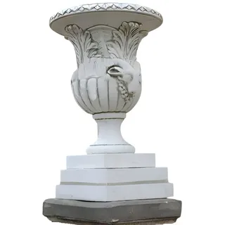 Xlmoebel Dekovase Große Blumenvase aus Stein für die Gartendeko - Dekoratives XXL (Artikel s108003), Hergestellt in Europa weiß