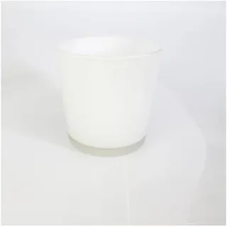 INNA-Glas Blumentopf Großes Glasgefäß - Blumentopf Alena, weiß, 19cm, Ø 18,5cm weiß