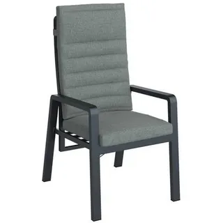 Ambia Garden Gartensessel, Grau, Schwarz, Metall, Textil, Füllung: Schaumstoff, eckig, 60x110x72 cm, Gartenmöbel, Gartenstühle, Gartenstühle