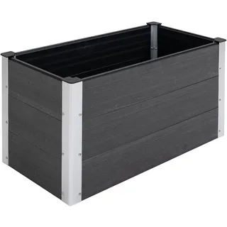 MODFU Hochbeet WPC und Aluminium Grau 100x50x55,5 cm, bodenlos, wetterfest