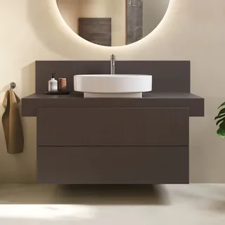 Duravit Waschtisch-Unterschrank 2 Auszüge 100 x 57 x 52,2 cm Schieferbraun Strukturiert Matt