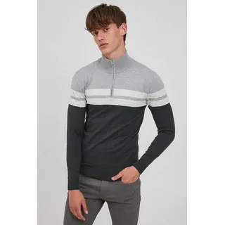 Blend Troyer BHNaresh Feinstrick Troyer im Colorblock-Design grau XXL (58)