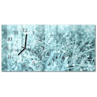 Tulup Wanduhr Wanduhr Glasuhr Dekoration für Wohnzimmer Schlafzimmer und Büro (Kalter Tau, Türkis) schwarz