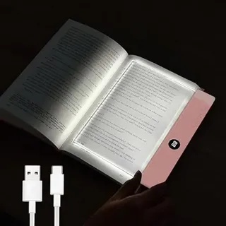 Maxspace Leselampe Buch, 3 Lichtfarben Dimmbares LED Buchlampe mit Timer, Wiederaufladbare Buch Leselampe für Nachtlesungen im Bett (Rosa)