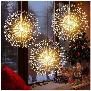 Lapamax LED-Lichterkette Feuerwerk Lichterkette Hängende,LED Weihnachtsbeleuchtung Innen, 8 Modi Feuerwerk Lichter mit Fernbedienung, für Weihnachten