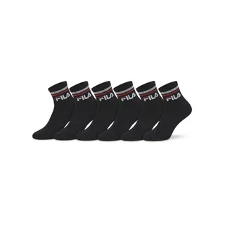 Fila UNISEX QUARTER PLAIN SOCKS 6-Paar Schwarz 39-42