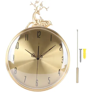 Jenngaoo Wanduhr Pendeluhren, Ative Kupfer Wanduhr mit Leisem Uhrwerk für Wohnzimmer Schlafzimmer
