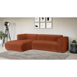 Ecksofa HOME AFFAIRE "GENTON L-Form (257 cm), zeitlos & stilvolles Design", orange (terra), B:257cm H:78cm T:161cm, 100% Polyester, Sofas, Ecksofa, Aufwendig gepolstert, in Cord, Chenille und Struktur