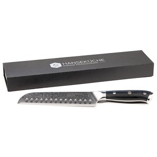 Hanseküche Santoku Damastmesser – Hochwertiges Kochmesser aus Damast Stahl mit 67 Schichten, Santokumesser, Profi Messer mit G10 Griff