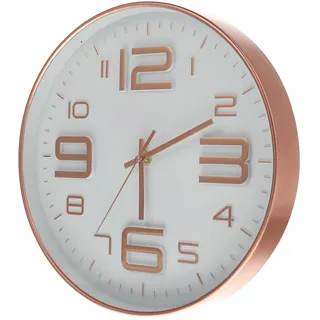 Homoyoyo Einfache Wanduhr Mit Großen Ziffern Leise Quartz-Uhr Für Wohnzimmer Und Schlafzimmer Minimalistisches Design Roségold Inneneinrichtung Für Modernen Stil