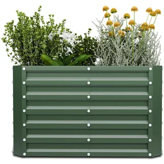 blumfeldt High Grow Straight Hochbeet, 600 L Gartenbeet aus Galvalume-Stahl für Blumen, Kräuter & Gemüse – Rostbeständiges Metall-Design Mit Offener Bodenstruktur & Einfachem Aufbau