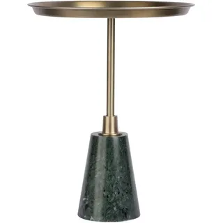 Kayoom Beistelltisch Grant 125, aus Handmanufaktur (1-St), Runder Tisch, Ablagefläche aus Metall, Sockel aus Marmor goldfarben|schwarz