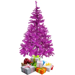FineHome Künstlicher Weihnachts Tannenbaum Weihnachtsbaum 120cm-150cm-180cm Christbaum inkl Stände, Farben:Pink, Größen:150cm