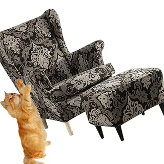3 Teilig Ohrensessel Überzug Mit Ottomane Schonbezug Tiger Stuhlbezug Mit Armlehne Ohrensessel Schonbezüge Stretch Sessel Überwürfe Ohrensesselbezüge Bezug Sesselhusse Tiger Stuhlbezug ( Color : #38 )