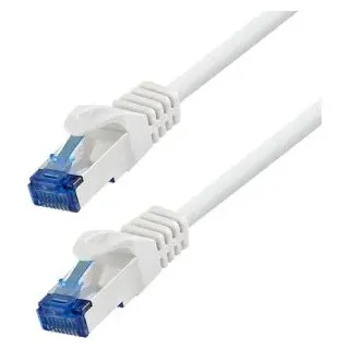 Logilink CQ4101S Patchkabel CAT 6a S/FTP Weiß vergoldete Steckkontakte, Flammwidrig, mit Rastnasenschutz 1St.