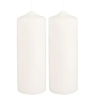 Rayher 3140596 Stumpenkerze, creme, rund, Länge 20 cm, 7 cm ø,100% Paraffin, RAL-Gütezeichen, Rundkerze, Taufkerze, Kommunionkerze, Kerzenrohling zum Verzieren und Basteln (Packung mit 2)