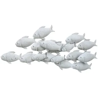 Deko-Impression Wanddekoobjekt Wandobjekt Fische Fischschwarm Wanddekoration Eisen grau (1 St)