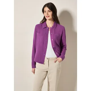 Cecil Blouson CECIL, Damen, Gr. XL (44), lila (magenta lacquer), Web, 100% Baumwolle, unifarben, comfort fit normal, V-Ausschnitt, breiter Bund, Jacken Blouson, aus reiner Baumwolle