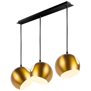 s.luce Pendelleuchte Pendelleuchte Ball 3-flammig mit Deckenschiene Gold goldfarben