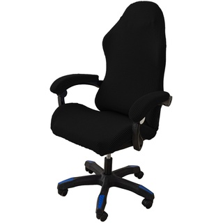 LIFEDX Gamingstuhl-Bezüge Gaming Stuhl bezug 4 Stück,Bürostuhl Drehstuhl Bezug mit Armlehnen/Stuhlrücken Bezug,Dehnbare Stuhl Bezüge für Computer-Spielstuhl, Racing-Stil,Bürostuhl-Ohne Stuhl-Black