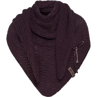 KNIT FACTORY - Dreiecksschal Jaida - Damen Strickschal mit Wolle - Hochwertige Qualität - XXL Schal - 190 x 85 cm - Aubergine - 190x85 cm