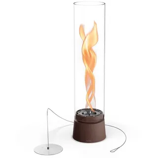 höfats Tischfeuer SPIN air (Packung, rauchfreie Tischfeuerstelle für Indoor und Outdoor), Feuerschale mit Flammenwirbel für Tischdeko, wärmende Feuersäule braun Ø 12 cm