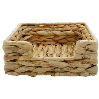 Serviettenhalter 19 x cm Holz, Textil, Natur Beige