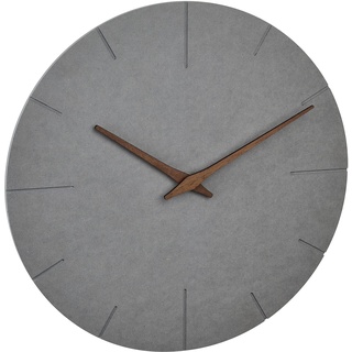 TFA Dostmann Moderne Beton-Optik Wanduhr, 60.3071.10, mit geräuschlosem MDF-Uhrwerk, stilvolle Dekoration für das Zuhause, Wohnzimmeruhr, Küchenuhr, leise, analog, 29,7 x 4,5cm, grau