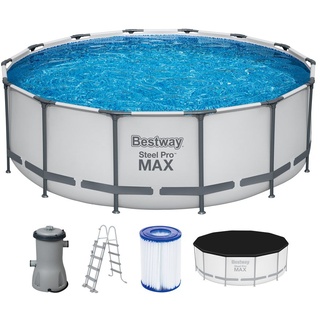 Bestway Steel Pro MaxTM Frame Pool Komplett-Set, rund, 427x122cm, 5612X