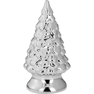 Deko Tannenbaum 15 cm Porzellan Silber Dekobaum Christbaum Weihnachtsdekoration