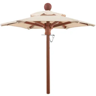 anndora® Mini Tisch Sonnenschirm Deko Schirm 85 cm rund + Winddach Dark Natural