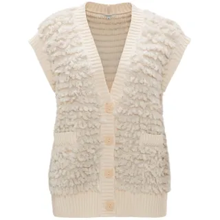 OPUS Damen Weste | Strickweste DELUDA Oversize mit Wolle soft cream, M - M