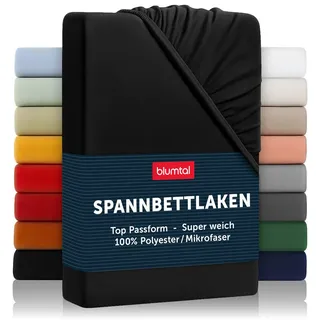 Blumtal Spannbettlaken Mikrofaser 90 x 190 cm schwarz