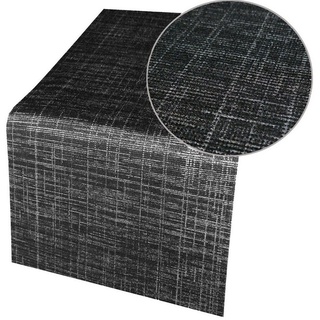Peyer Syntex Gartentischdecke WEICHSCHAUM Tischläufer BORKUM STRICHE 40x150 Schwarz, sommerliches Motiv schwarz