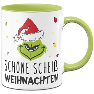 Tassenbrennerei Grinch Tasse - Schöne S Weihnachten - Weihnachtstasse mit Spruch lustig - Anti Weihnachten (Hellgrün)